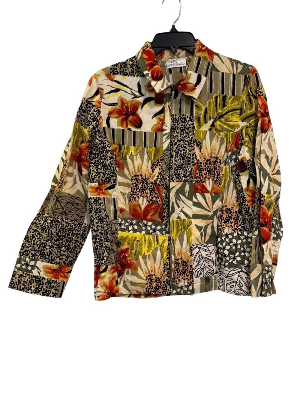 Drapers & Damons Womens Floral Patchwork Button-Up Jacket S 100% Cotton